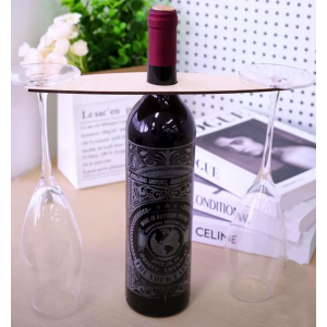 Suporte de vinho para 2 copos em mdf