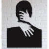 Quadro decorativo 50x40cm mdf preto casal beijando abraçando