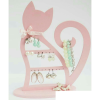 Porta brincos bijuteria formato gato mdf rosa