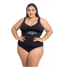 Maio Natação E Hidroginástica Tradicional Plus Size Personalizado