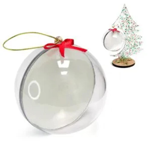 Bola de natal acrilico transparente decotativa cxupula