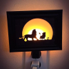 Quadro decorativo rei leao simba mufasa de parede mdf led rgb