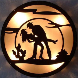 Quadro decorativo ana castela boiadeira country cowgirl de parede mdf led rgb