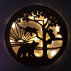 Quadro decorativo ursinhos ursos de parede mdf led rgb