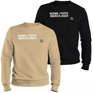 Blusa moletom sem capuz personalizado com nome marca foto