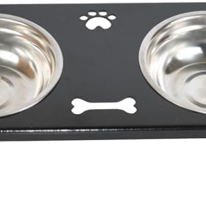 Comedouro P/Gato Cachorro Pet Elevado Duplo 2 Potes Metal