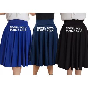 Saia Midi Godê Lisas Sem Cinto Moda Feminina Personalizado