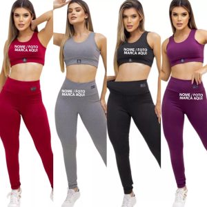 Roupa De Academia Confortavel Feminino calça top Personalizado