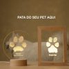 Abajur placa de acrilico com led rgb pata do seu pet personalizado brilha escuro luz