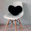 Almofadas Decorativas De Pelúcia Pelo Curto Luxo Coração Cor Preto