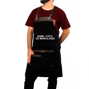 Avental Barbeiro Cozinheiro Churrasqueiro Personalizado Nome Foto Marca