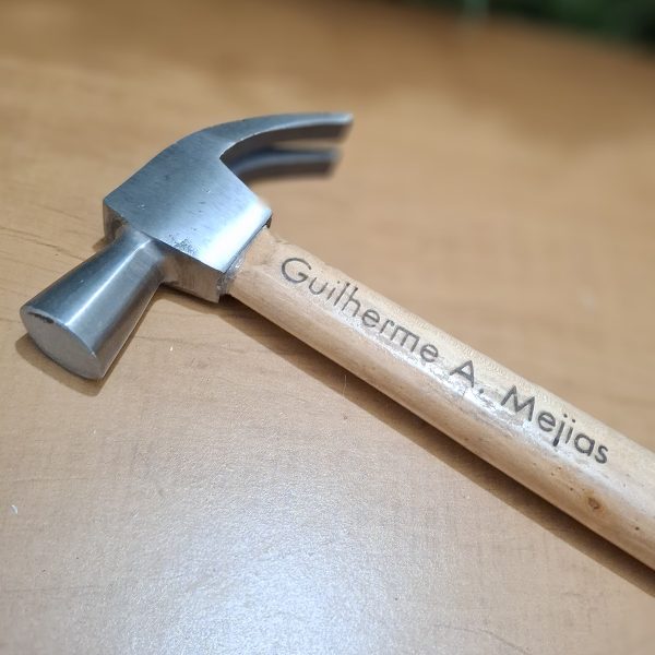 Martelo Unha Em Aço Forjado De 27mm E Cabo De Madeira Personalizado Nome Foto Marca