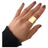 Anel Ajustavel Quadrado Liso Semijoia Banhado A Ouro 18k