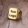 Anel Dourado Personalizado com Logomarca