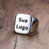Anel Prata Personalizado com Logomarca