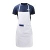 Avental Adulto Longo Branco com um Bolso Branco e outro Azul - 65,85cm
