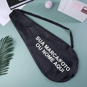 Bolsa Capa Raquete Tennis Esportivo Preta Personalizado Nome Foto Marca
