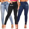 Calça Jeans Skinny Cintura Alta Com Lycra Premiun Personalizado