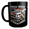 Caneca De Cerâmica Preta Força Tática Polícia Militar
