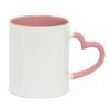Caneca Love Branca para Sublimação com Alça e Interior Rosa