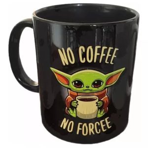 Caneca Porcelana Star Wars Preta No Coffee No Force