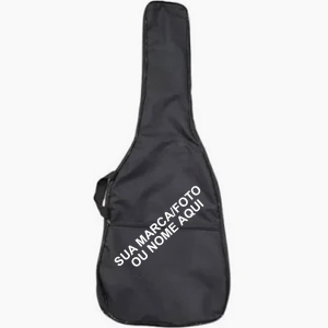 Capa Bag Para Violão Folk Simples Alça Dupla Abertura Lateral Personalizada Nome Foto Marca