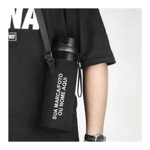 Capa de Copo e Bolsa Garrafa Termica Personalizado Nome Foto Marca