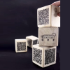 Cardapio cubo de madeira qr code Personalizado Nome Foto Marca