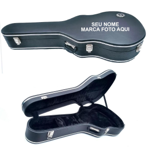 Case Para Guitarra Preta Personalizada Nome Foto Marca