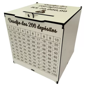 Cofre Desafio 200 Depósitos: Poupe Fácil Para 14° Salário