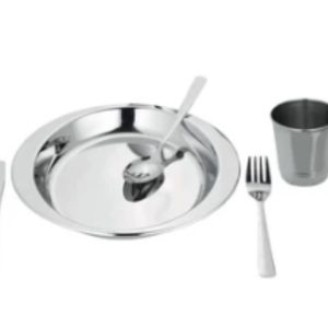 Conjunto Jogo Prato Talher E Copo Infantil Inox 5 Peças Personalizado