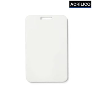 Crachá de Acrílico Branco para Sublimação Vertical 5x8,5cm - 01 Unidade