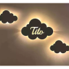 Kit 3 Nuvens - 1 Nuvem Com Nome E Led - 2 Nuvens Com Led