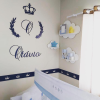Kit MDF Coroa Inicial + Nome MDF Decoração Quarto do Bebê AZUL- Uma peça!