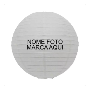 Luminária Oriental Japonesa Papel Branca 40cm Personalizado Nome Foto Marca