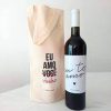 Porta Vinho Tecido 100% Algodão Natural Ecobag ecologica sacola saco Alça Reforçada Atacado Personalizado