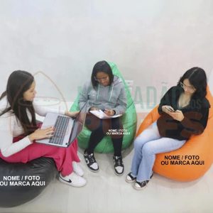 Puff Pêra Vazio Grande Escritorio Couro Sintetico Sala Casa Personalizada  Pufe Personalizado