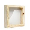 Quadro Cofre Pinus com Placa MDF e Placa Acrílica Cristal para sublimação - 15x15cm
