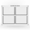 Quadro de aviso e gestão em mdf e acrilico com 4 Displays A4 hh