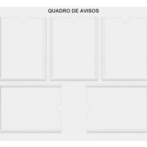 Quadro de aviso e gestão em mdf e acrilico com 5 Displays A4 vhh