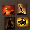 Quadro de Pintura 20x30cm com led luz escolha o modelo rei leao ou outros
