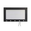 Quadro Porta chave de MDF com Tecido Brilho Formato 10X19 e Moldura - Preta