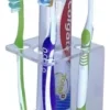 Suporte para Escovas de Dentes em Acrílico Cristal Transparente – Elegância para o Banheiro