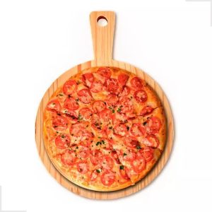 Tábua Redonda Para Pizza Madeira De Pinus Premium 35 Cm