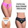 Calcinha estampada personalizada com seu nome foto marca ou arte