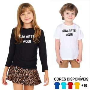 Camiseta Infantil Personalizada - Masculina Feminina Menino Menina - Branca Preta Colorida Revenda Fornecedor Dropshipping