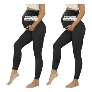 Calça legging gestante gravida Personalizada com nome foto marca frase