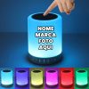 Abajur caixa de som com led rgb luminaria Personalizada com nome marca logotipo empresa foto arte frase personalizado