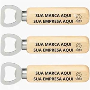 Abridor de cerveja madeira Personalizado com nome marca logotipo empresa foto arte frase personalizada