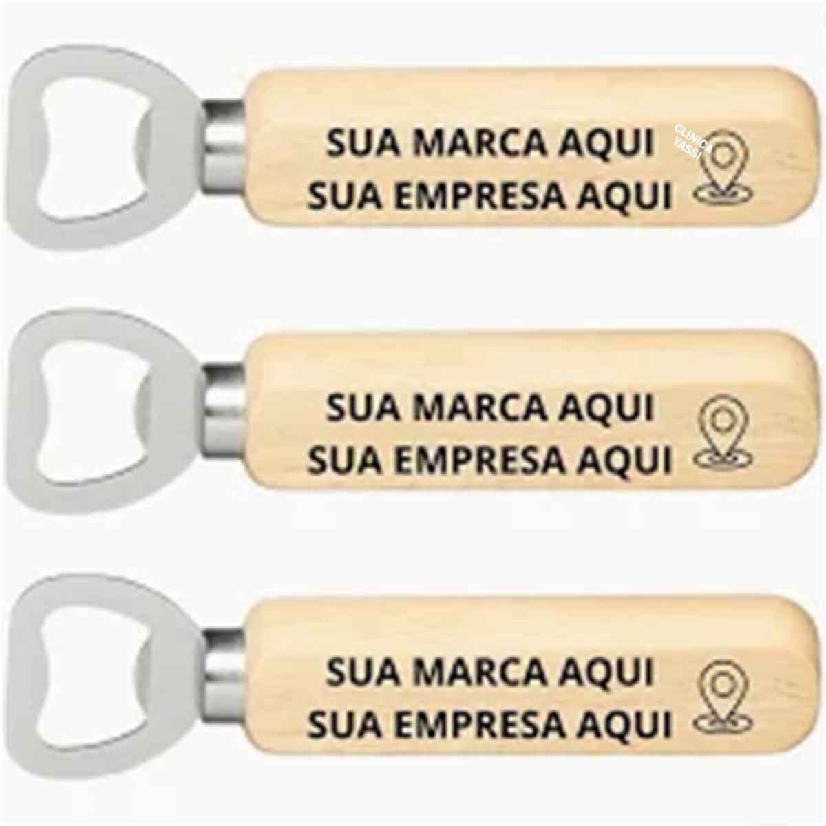 Abridor de cerveja madeira Personalizado com nome marca logotipo empresa foto arte frase personalizada